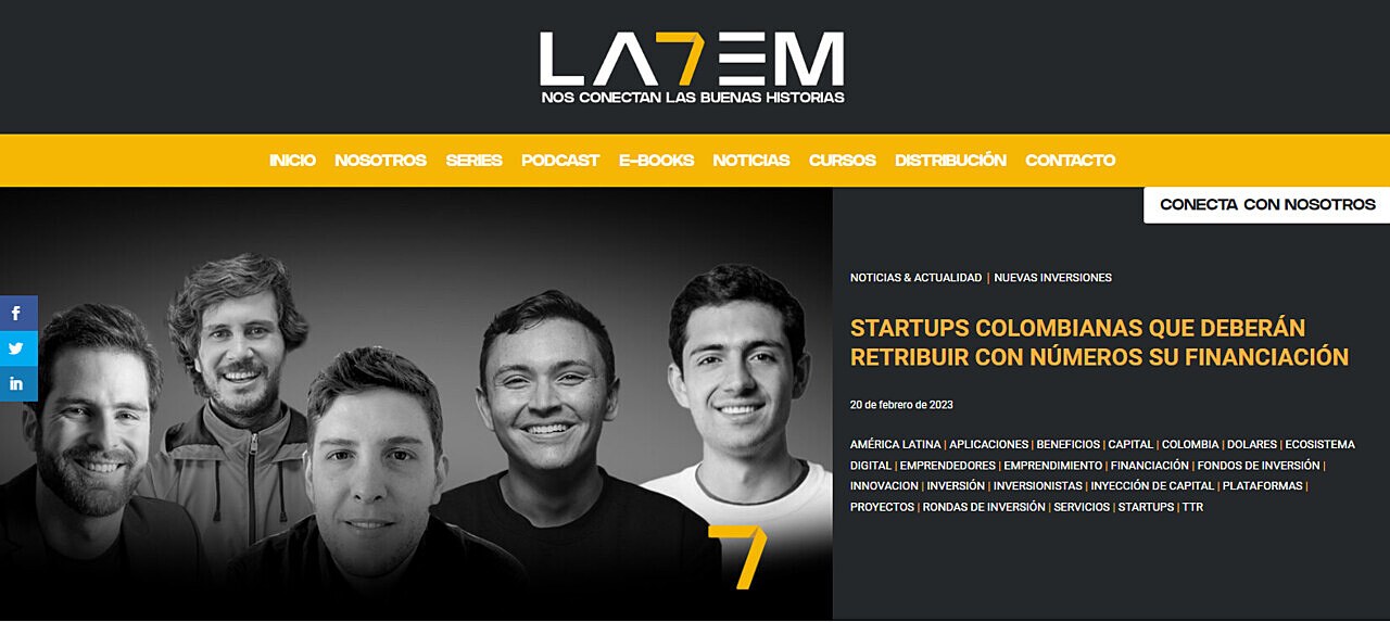 STARTUPS COLOMBIANAS QUE DEBERN RETRIBUIR CON NMEROS SU FINANCIACIN